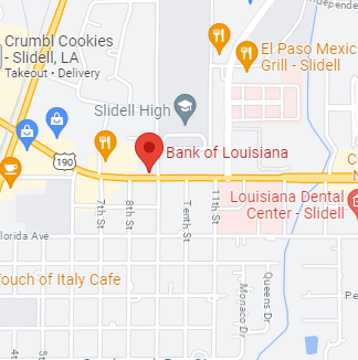St Tamany Parish Gause Boulevard branch map